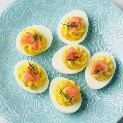 Smoked Salmon Deviled Eggs