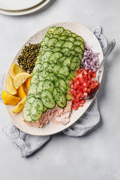 Poached Salmon Display